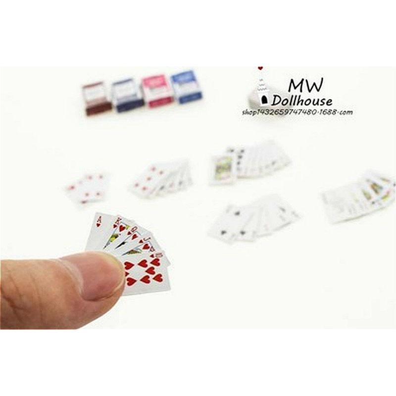 Mini Cute 1:12 Dollhouse Miniatures Poker Home Decoration Poker Cards Playing Game for Doll