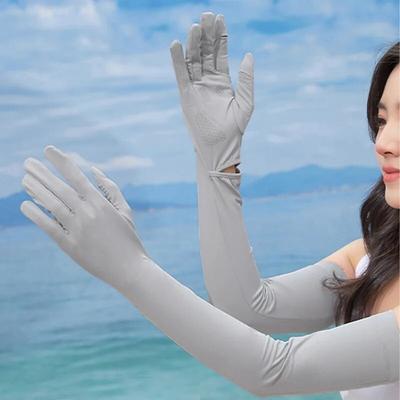 Multifunctional Cooling Sunscreen Arm Sleeves GlovesOutdoor Cycling Sports Elbow Protector UV Protection Ice Cooler Arm Brace
