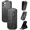 Flip Up Down Zipper Wallet Leather Cover For Iphone 13 12 11 Pro Xr Xs X Max 7 8 Plus 6 6s Se 2020 Card Stand Case