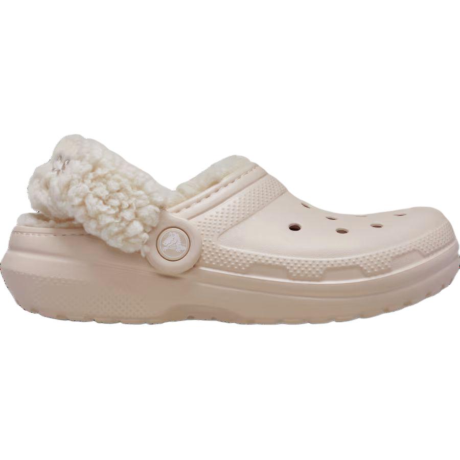 Crocs Kinder Klassische Fleecegefütterte Clogs Bequem Vielseitig Warm Stützend Kinder Clogs Beige 212856-6UR