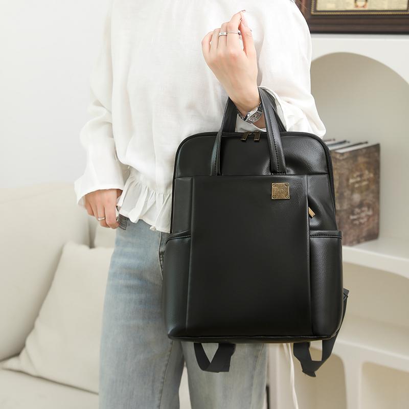 Business Backpack Female PU Backpack Student Schoolbag