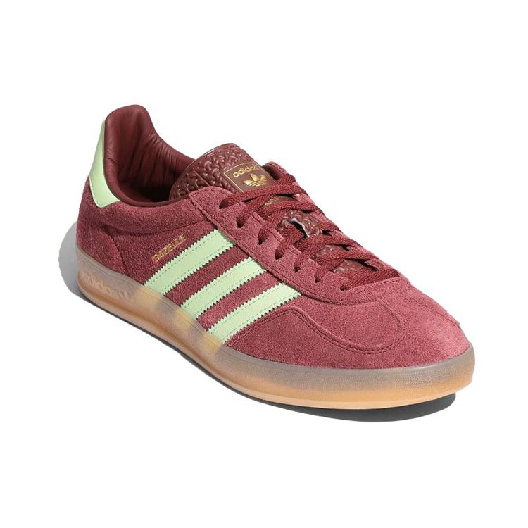 Adidas Gazelle Indoor Shadow Red Semi Green Spark Unisex Sneakers Gum IH7487