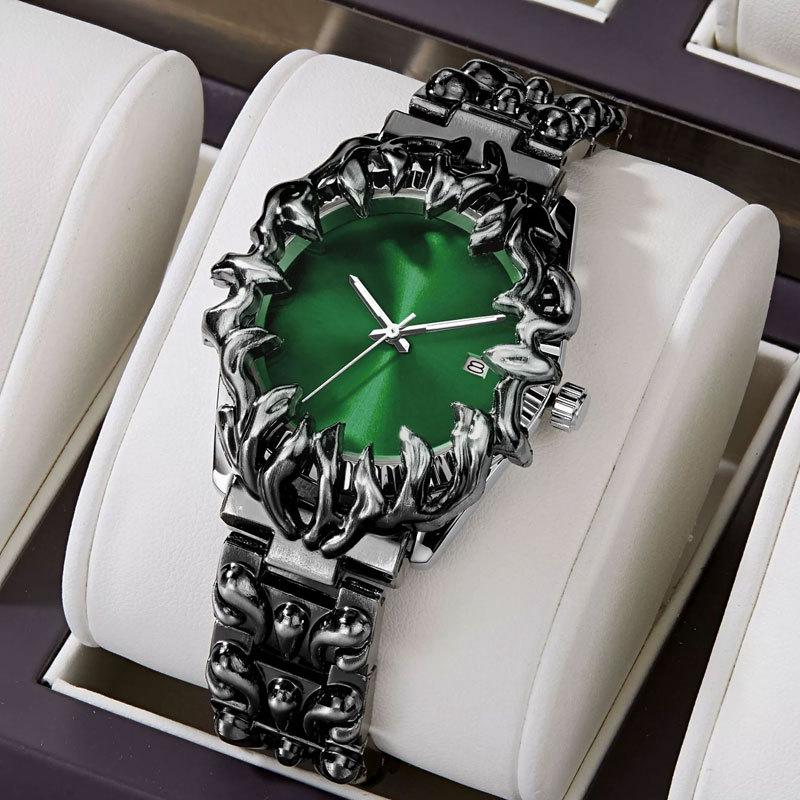 AOCASDIY Montre Homme Style Médiéval Ancien Design Créatif Acier Étanche Style Unique Mode Montre-Bracelet à Quartz pour Homme