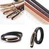 Women Thin Leather Belt With Elliptical Buckle For Jeans And Dresses Autumn Style