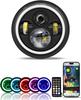 Largoods LED Motorcycle Headlight with RGB Hi Lo 6500K IP67 Bluetooth Round Universal Easy for and Jimuni 7-inch DRL, & Switching, Brightness,