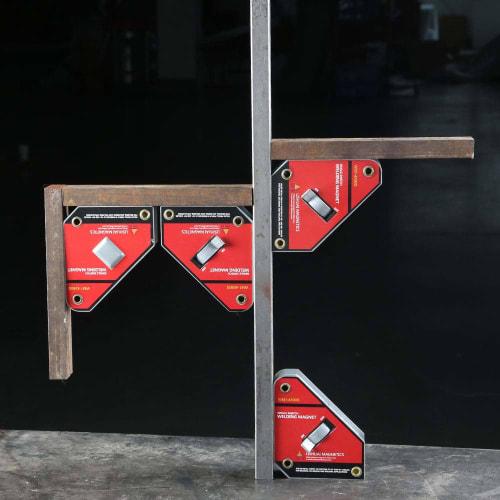 LISHUAI Powerful Single Switch Neodymium Welding Magnet Holder On/Off Switch Magnetic Clamp/Magnetic Square 45/90 Degrees Large Size WM1-4590L