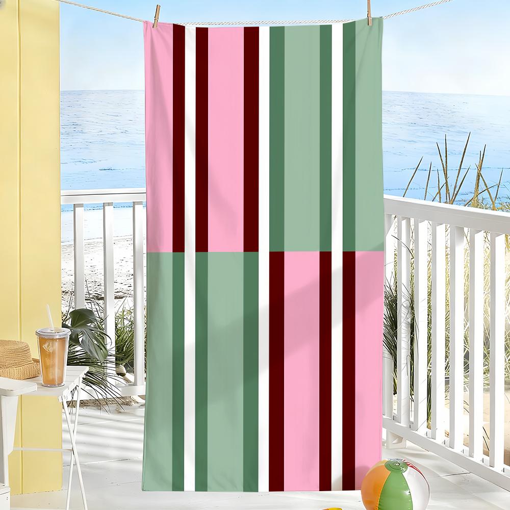 Colourful Stripes Towel Soft Pool Gift For Travel Gym Shower Camping Quick Dry Sports Large Beach Towels