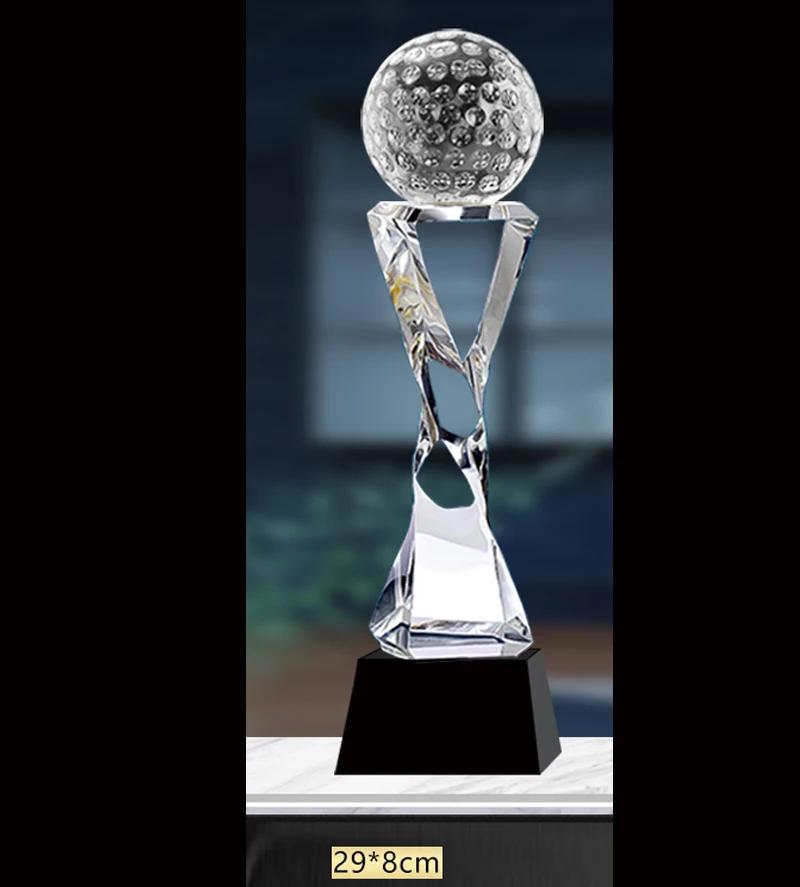 Customized High-End Golf Crystal Trophy, Souvenir, Home Decoration, Creative Metal Commemorative Rod, One Hole Award, 1Pc
