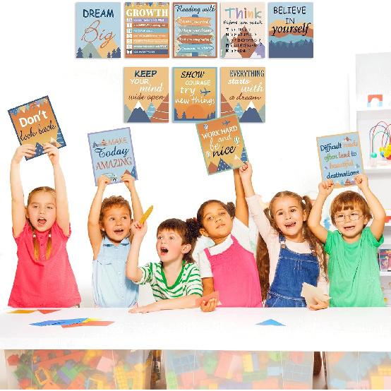 Moving Mounta Motivational Posters Set for Classroom Decorations Colorful Mounta Themed Pirational Poster Positive Quote Wall Art for Bulletin Boards