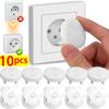 10pcs White Plug Cover Rotate Protectors Plug Guard Durable Safety Protector French