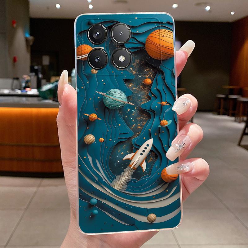 Phone Case For Poco F6 Pro Redmi K70 Pro K70E Case Aesthetic Shell Luxury Fashion Butterfly Flowers Soft TPU Back Clear Cover