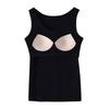 Women's Solid Color Vest Without Wires, Padded Round Neck Bottoming Top
