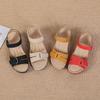 Large Size New Casual Open-toed Velcro Medium Heel Women's Wedge Heel Women's Sandals