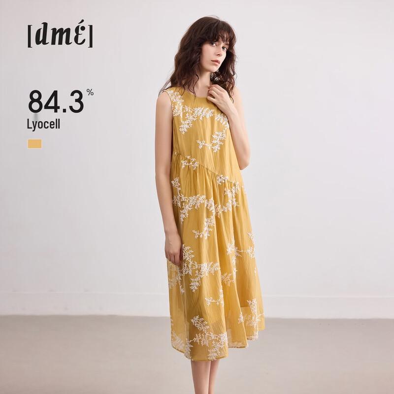 Demana Lyocell Embroidered Sleeveless Midi Dress XL