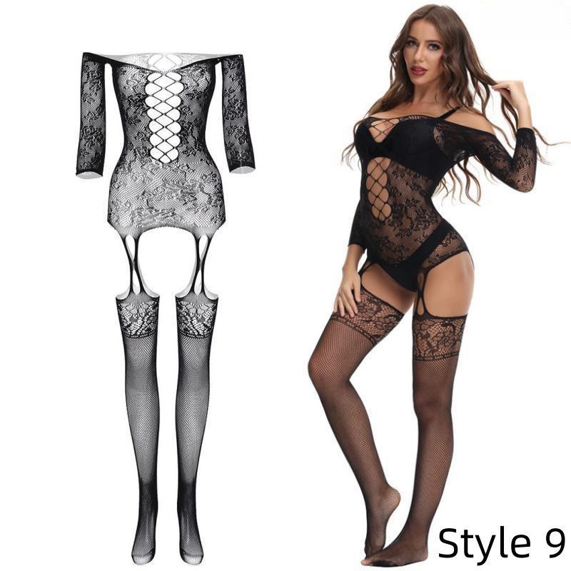 One Piece Plus Size Ženy Žhavé Sexy Spodní Prádlo Květinový Vzor Síťovaná Body Punčocha Body Spodní Prádlo Košilka Spací prádlo Spodní prádlo Kostýmy Sexy