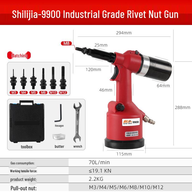 Industrial Pneumatic Hydraulic Rivet Nut Gun - Automatic Electric Riveting Tool