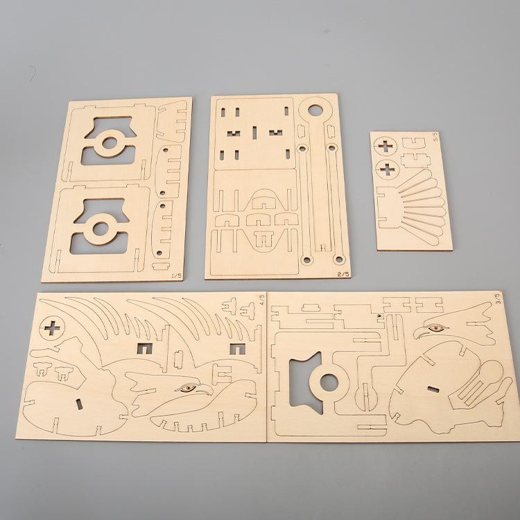 Three-Dimensional New Hand-Cranked Eagle Educational Toys Mechanical Rotation Crafts Handmade Diy Puzzle Creative Children'S Toy