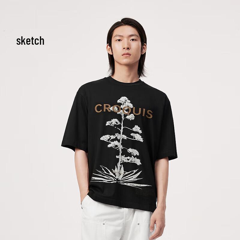 CROQUIS Men s 2024 Summer Round Neck Short Sleeve T-Shirt S