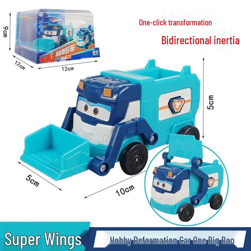 Super Wings 13-Piece Mini Transforming Robot Set: Jett, Big Strong, Jin, and Mighty Little Wing Toys