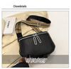 Women's Genuine Leather Saddle Crossbody Bag, 2025 Style, Double Zipper, Top Layer Cowhide, Small Shoulder Bag.