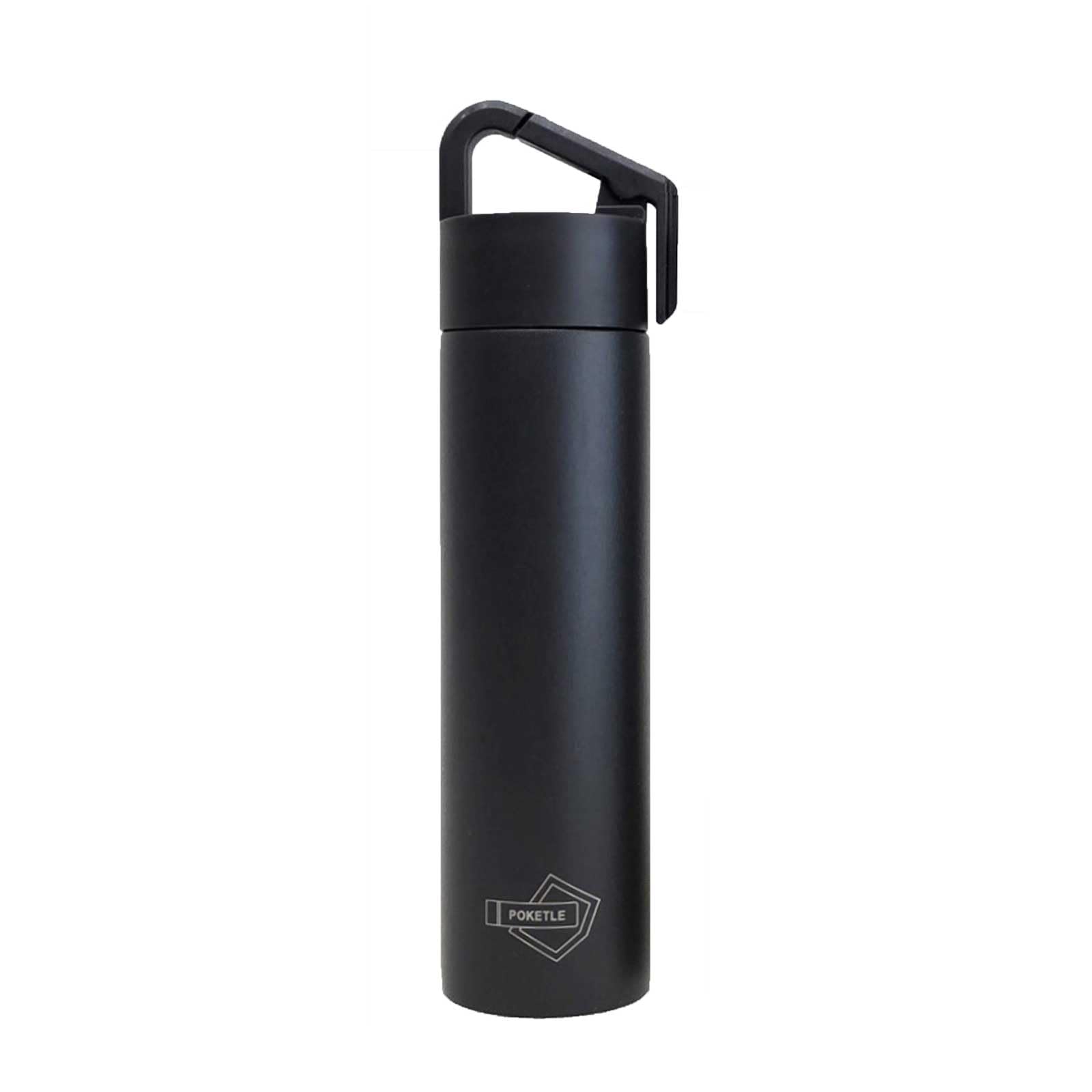 

POKETLE HANG Stainless Steel Water Bottle with Handle Charcoal (180ml, Gray)