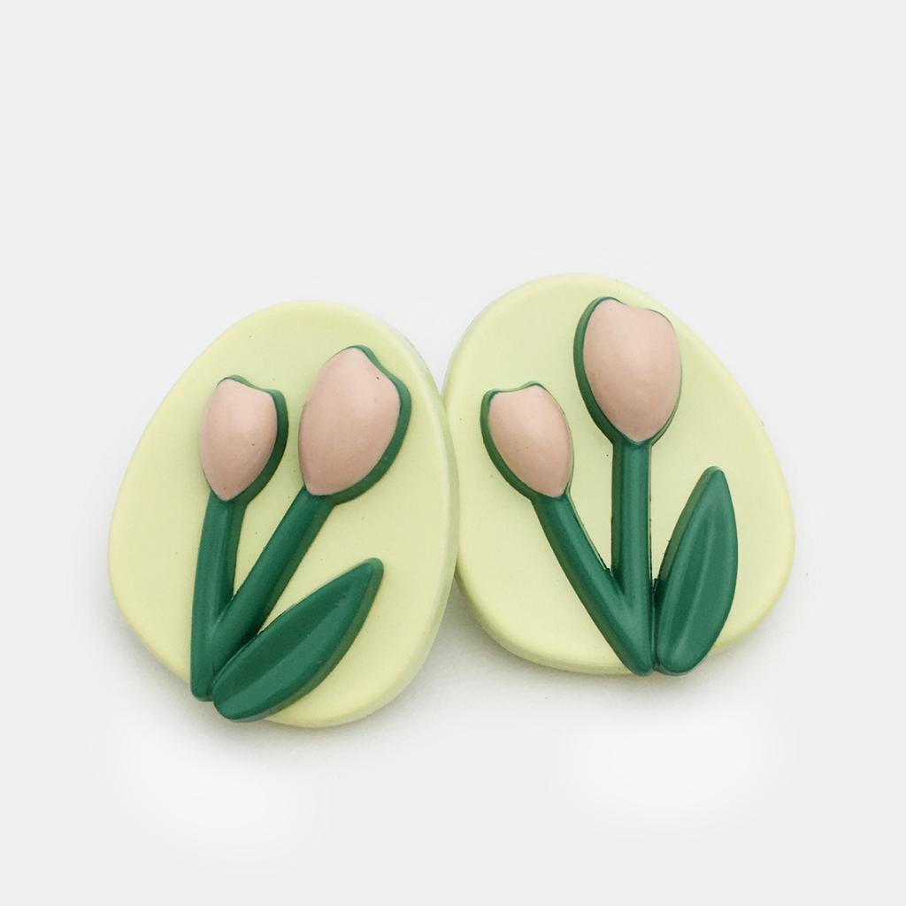 10PCS /Lot Fashion Colorful Flowers Tulip Metal Buttons For Sewing Wedding Suit Jacket Clothing Decorative Buttons