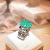 Elegant Emerald Heart Zircon Damering Geometrisk Form Parring Bryllupsdagsgave Luksus Cocktail Party smykker Utsøkte damesmykker
