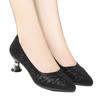Spring and Summer High Heels, Soft-soled Western Style Stiletto Mid-heel Mesh Breathable Hollow Women's Single Shoes