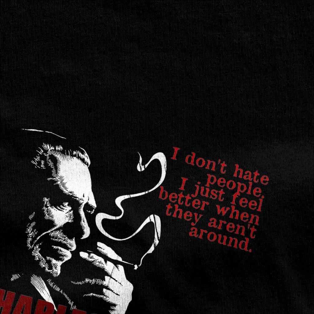 Famous Poet Poet Author Charles Bukowski T Shirt Summer Awesome T-Shirts Cotton Hip Hop Tee Shirt For Men Short-Sleeved Tees