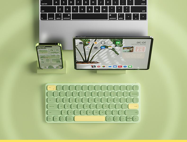 BOW Hangshi HD286CL Dual-Mode Bluetooth Wireless Ultra-Quiet Keyboard - Cute & Lightweight for Girls