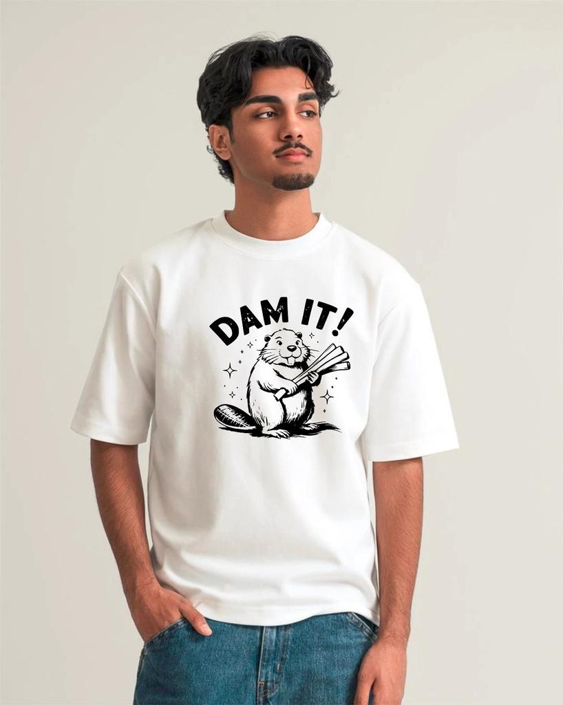 Dam It Beaver T-Shirt, Funny Pun Retro Sarcastic Animal Nature Lover Graphic Tee