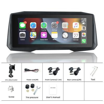 6,86 palcový motocyklový přenosný bezdrátový CarPlay Android Auto dotykový displej GPS navigace Siri hlasové ovládání duální Bluetooth vodotěsný