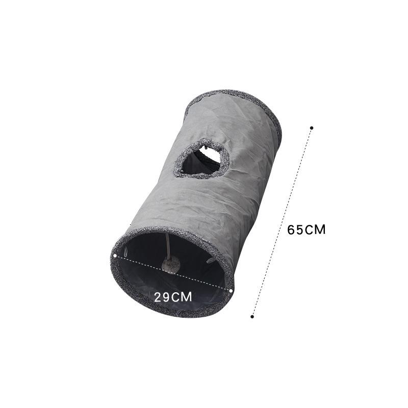Foldable Suede Cat Tunnel Toy for Self-Play