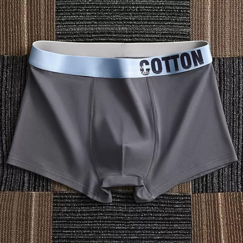 

Мужские боксеры-брифы из чистого хлопка больших размеров - Удобные, дышащие, молодежный стиль XL for 100-120 jin серый