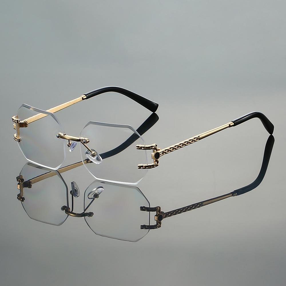 Rimless Polygon Sunglasses New In Vintage Gradient Multicolor Casual Sun Glasses Women Trendy Brand Design Decor Shades