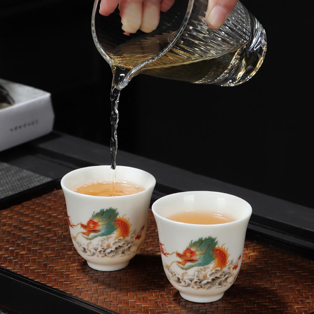 Premium Porcelain Gai Wan Tea Set For Home Traditional Chinese Brewings Household Hand Grasp Bowl Set For Household