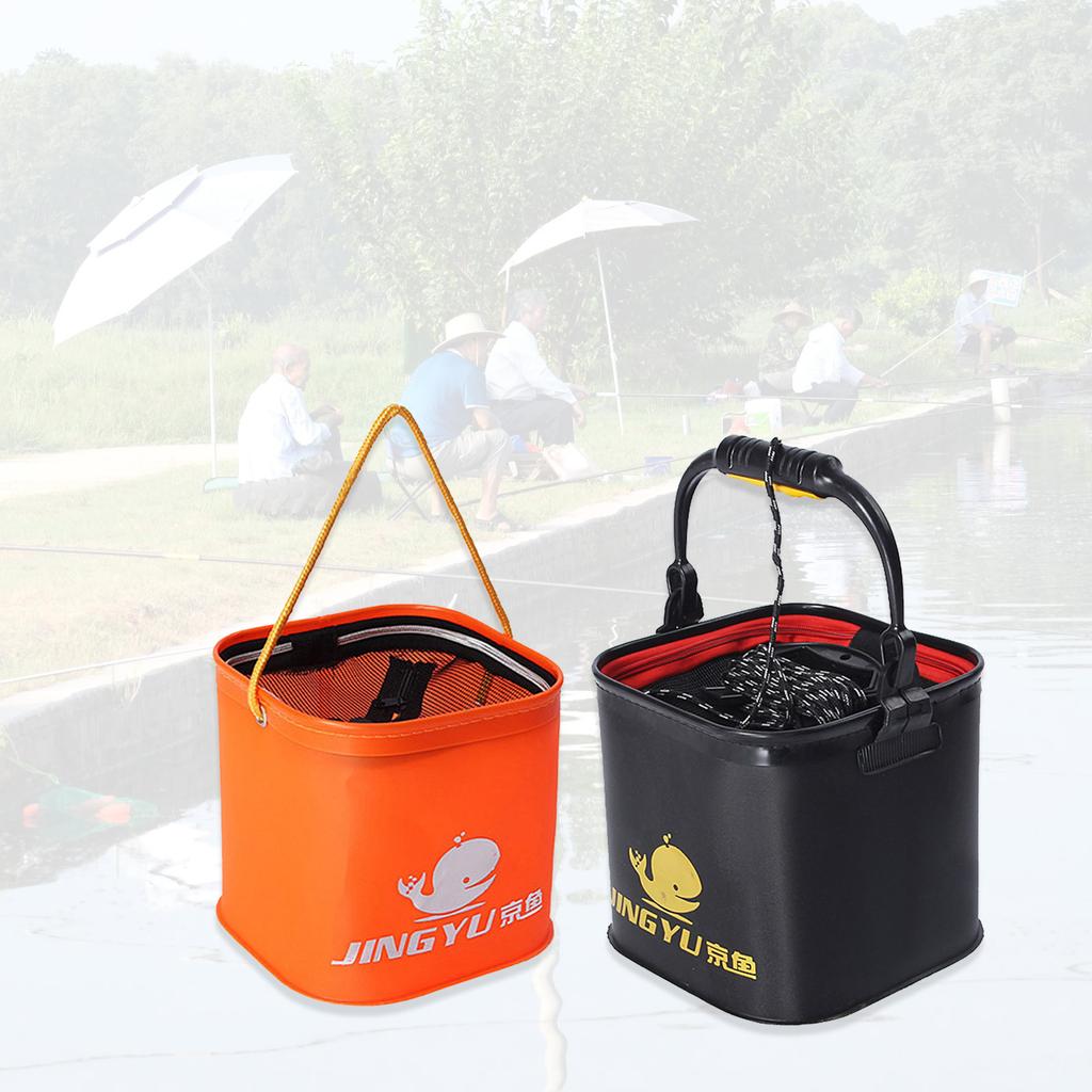 Collapsible Bucket with Handle Lightweight Folding Water Container Durable Camping Fishing Bucket for Outdoor-Travelling