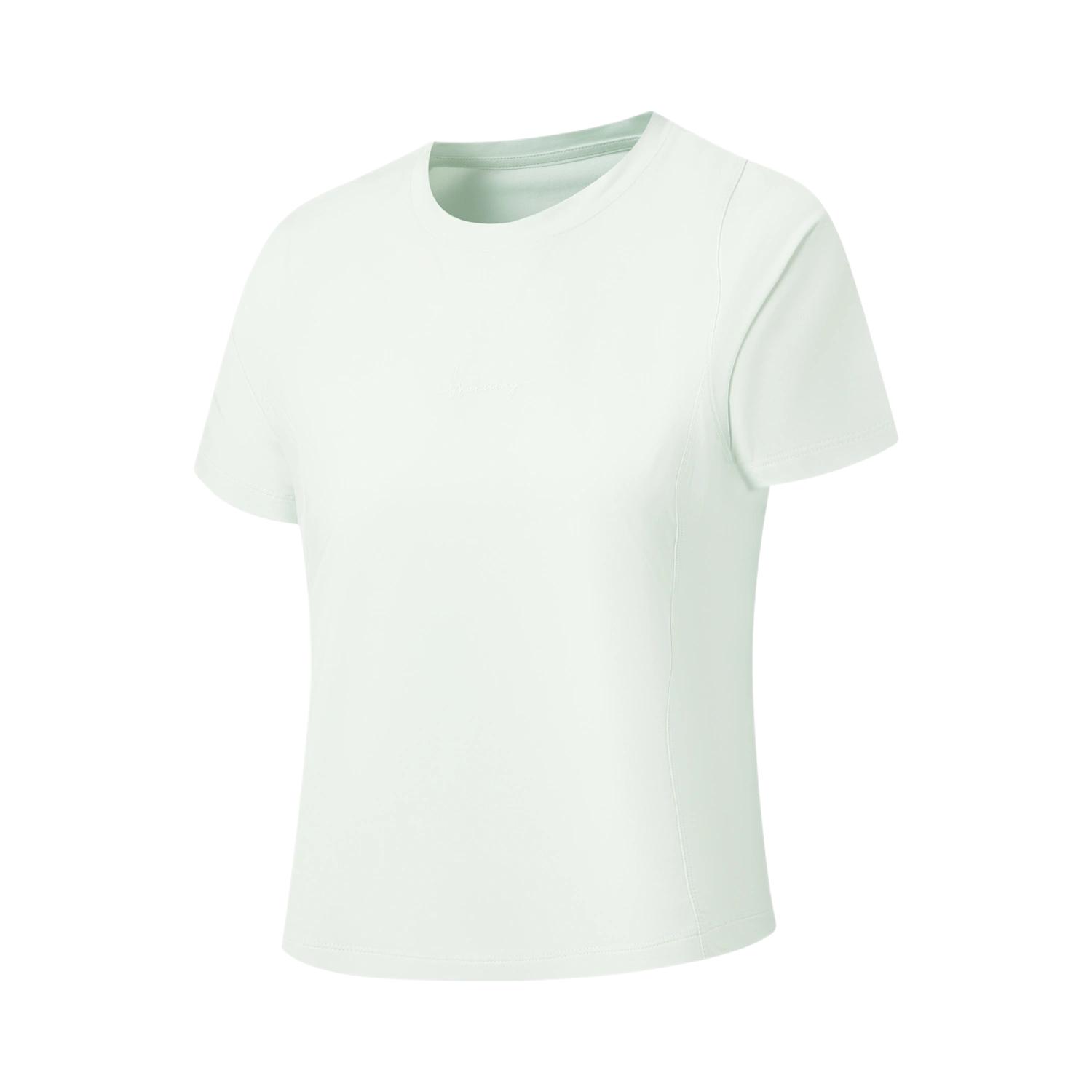 Li-Ning Fitness Series Short Sleeve Solid Color Round Neck Regular Sleeve T-Shirt Women tops ATSW598-2 S