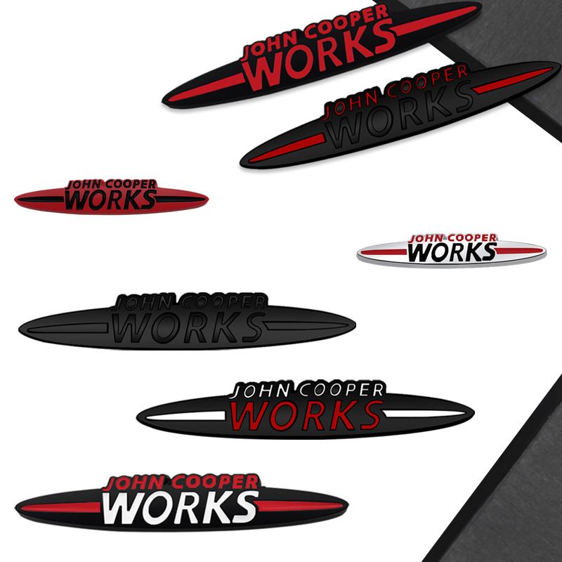 Emblema Nero JCW Styling Auto Adesivo 3D Metallo Griglia Cofano Anteriore Badge Per MINI Cooper S R55 R56 F54 F56 F55 F60 Decorazione Carrozzeria