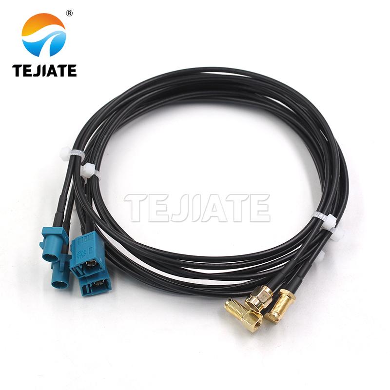 Fakra-z Female to Female Jack Single Pin LVDS Crimp RG174 Coaxial RF Cables for Car GPS Camera WIFI Antenna