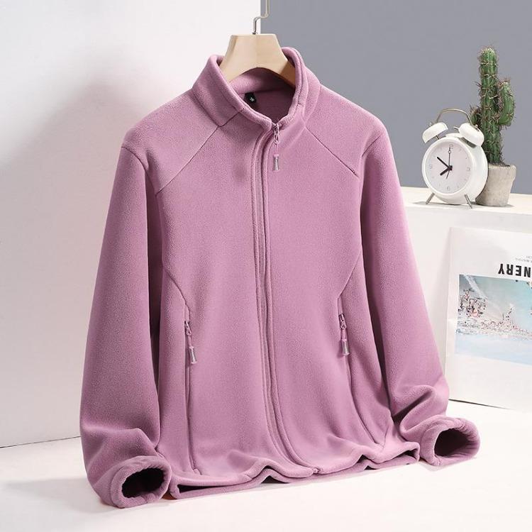 Damen Fleecemantel Warmer Winterstrickjacke mit Dickem Fleece-Innenfutter Outdoor-Sport Herbstjacke