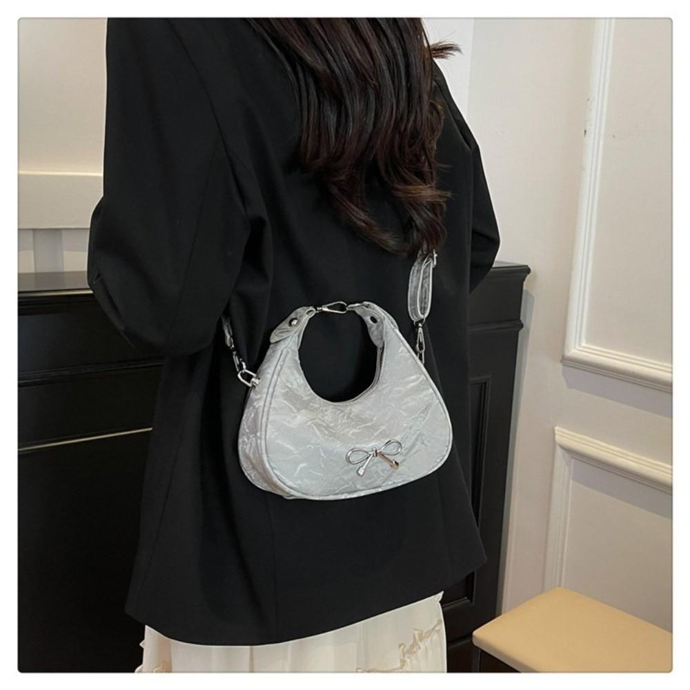 Elegante Leder-Schleifen-Umhängetasche Große Kapazität Einfarbige Crossbody-Tasche Koreanischer Stil Damen-Handtasche Damen