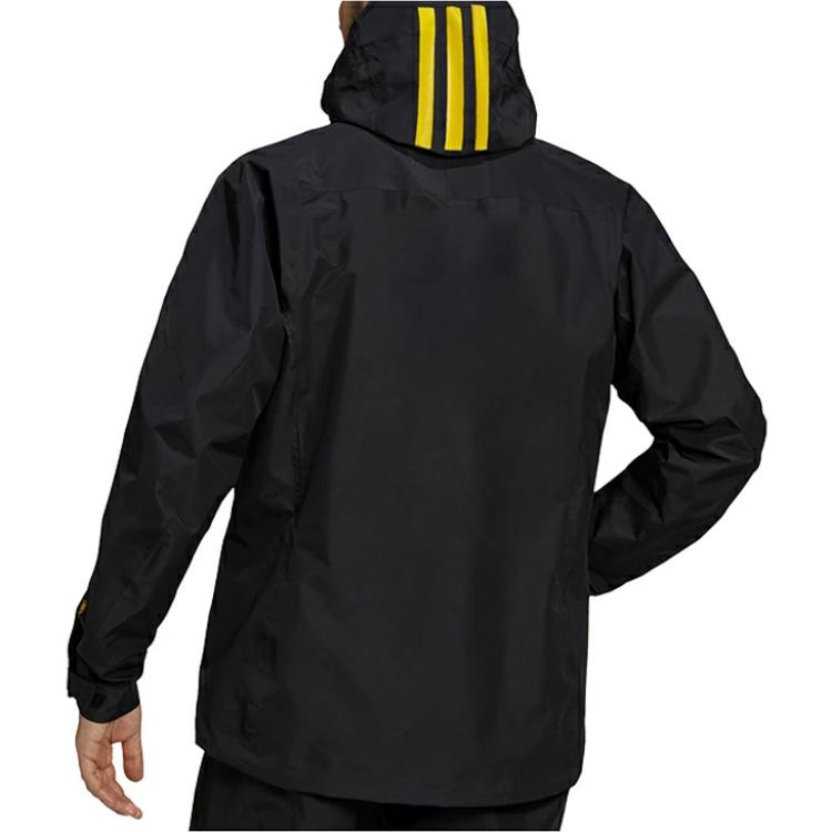 Adidas Logo Casual Hooded Zip Windbreaker Jacket Men Jackets Black GH7370