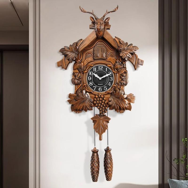 Wall Clock Aesthetic Cuckoo Clocks Retro Wall Watch Decorative Watches Luxury Living Room Ornaments Elegant Home Decoration