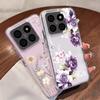 Purple Peony Floral Case For Xiaomi Redmi Note 15 Pro 4G Funda Redmi Note 14 13 Pro 5G Clear TPU Silicone Soft Cover