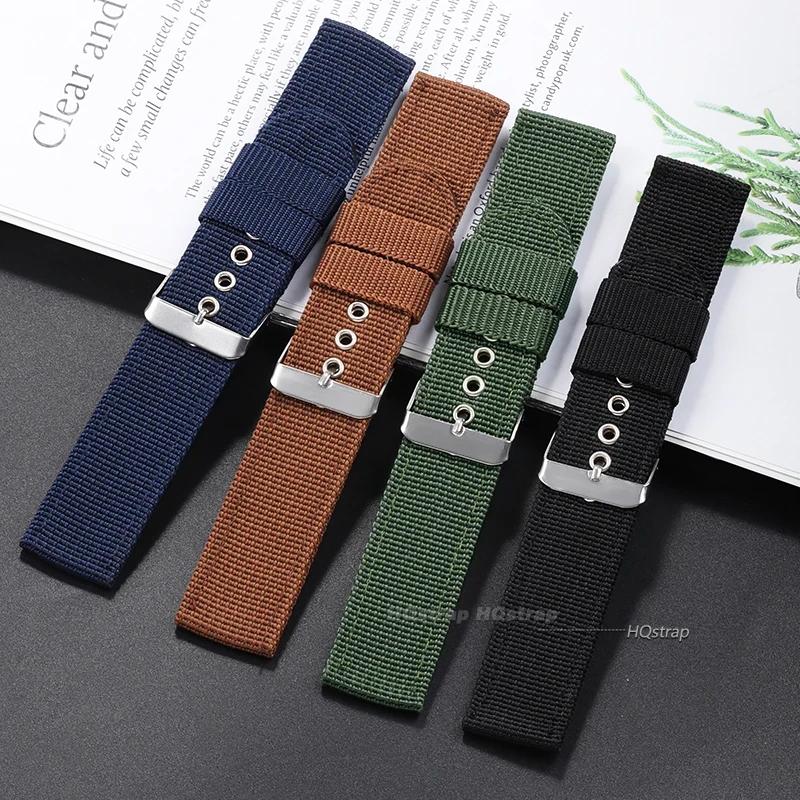 16mm 18mm 20mm 22mm Nylon Armee Sportband Nylon Stoff Gürtel Zubehör Dornschließe Bänder Schwarz Kaffee Blau Grün Uhrenarmband
