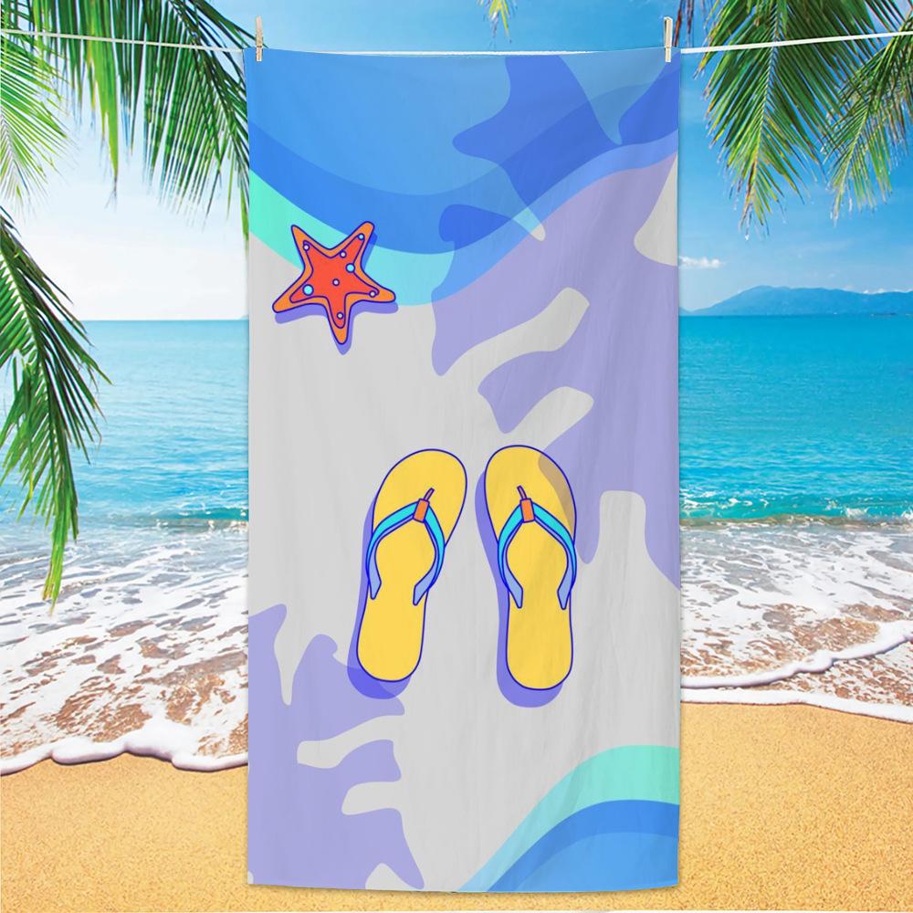 Ultra Fine Fiber Beach Towels, Beach Swimming Speed Drying Velvet Bath Towels, Printed Fashionable Bath Towels Towels Face Towel
