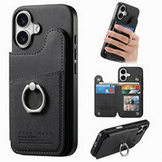Cross-border iPhone 17 Pro Max Drop-proof Magnetic Case with Card Holder Sleeve