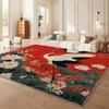 Classical Wind Crane Pattern Living Room Big Rug, Crystal Velvet Wear-resistant Bedroom Mat, Easy To Clean Kitchen Carpet