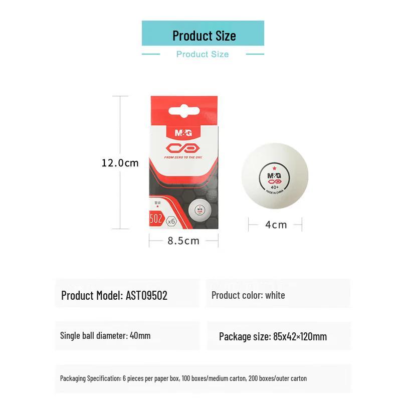 M&G 1-Star Training Ping Pong Balls, White (18 Count)